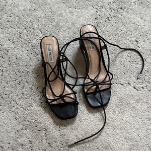 Steve Madden Black Lace-Up Heels